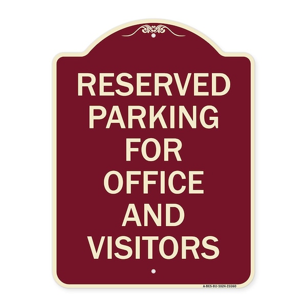 Signmission Parking Reserved Parking for Office and Visitors Heavy-Gauge Aluminum Sign, 24" x 18", BU-1824-23360 A-DES-BU-1824-23360 - main